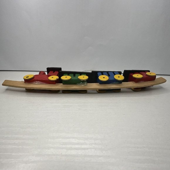 Vintage Miniature Wood‎ Train Christmas Tree Ornament - Picture 6 of 7